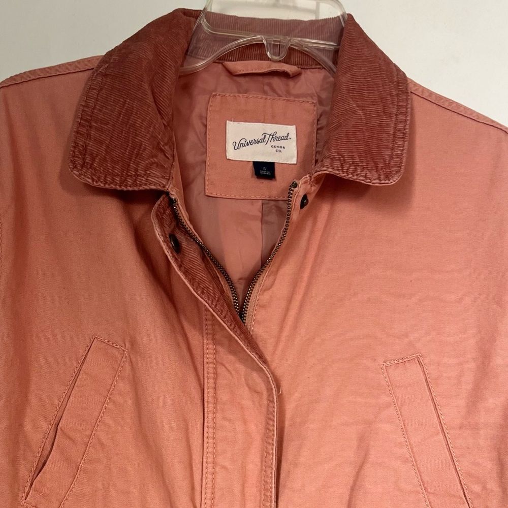 Universal Thread Women's Light Pink Utility Anorak 100% Cotton Barn Jacket Small - Picture 5 of 15